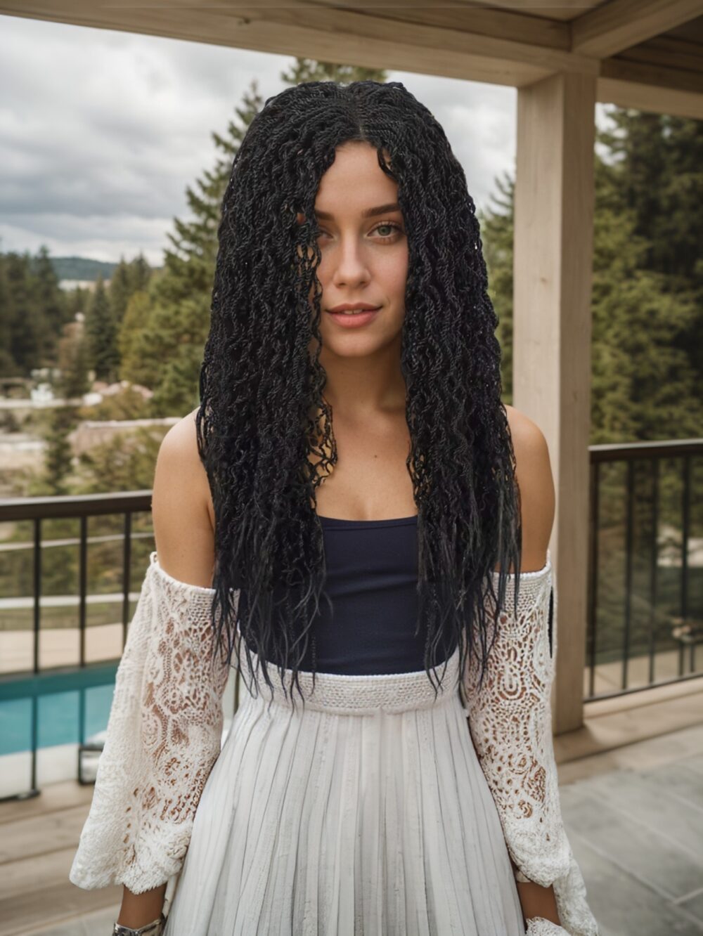 6541  Twist Box Braided Wigs for 5x1 Lace Front Wigs 28 Inch Bob Glueless Synthetic Mini Box Braided Wigs #JL01-588-1/588-2/588-613/588-HONEY - Image 2