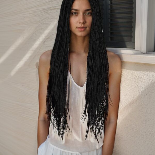 6541  Braid Wig - 28 Inches Synthetic Hand Braided Wig #JL01-539-1/539-1B/539-27/539-613/539-99J - Image 2
