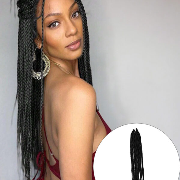 6541  4X EZ SENEGALESE BRAID16 Long Crochet braid synthetic  hairstyle black burgundy brown  ladies box braid crochet hair-16 inch -1Pack*80Strands，Available in black, burgundy, and brown shades #JL01-LY-952-1/LY-952-1B/LY-952-2 - Image 2
