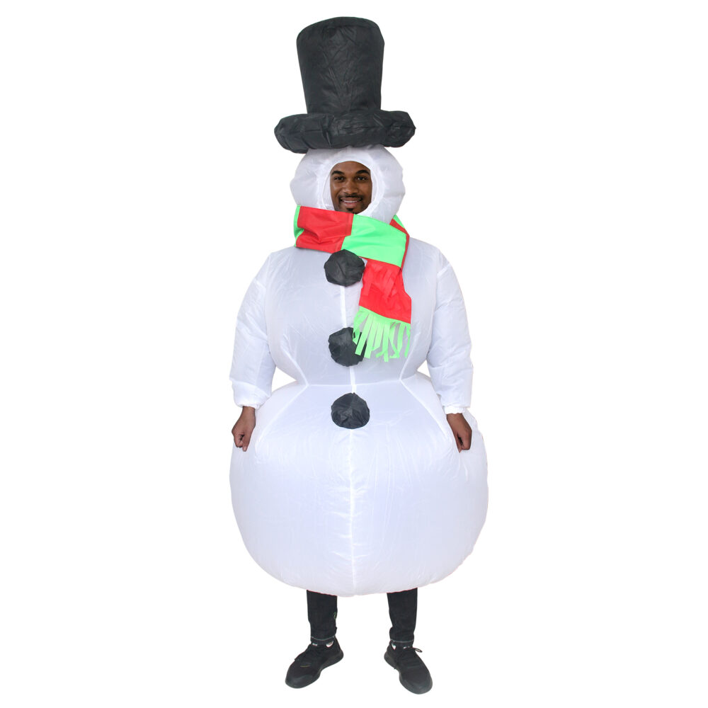 6541  Christmas Snowman Inflatable Costume Blow up Snowman Costume Fancy Snowman Dress Adult Jumpsuit Halloween Cosplay Outfit Gift #JL07-FZ1539