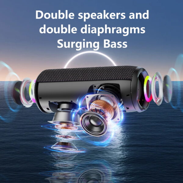 ZEALOT S49pro 20W Wireless Speakers, Outdoor Portable Waterproof IPX 5 Subwoofer Speaker,Dual Pairing.  Fast Charging 3000MAh Battery,16 Hours Playtime Loud Stereo, Booming Bass,Charging Cable - Image 3
