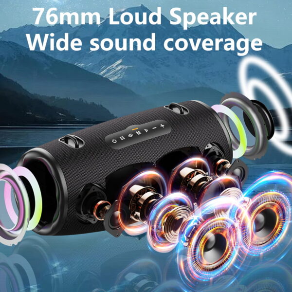 ZEALOT S87 80W Wireless Speakers - Waterproof IPX5, 24H Playtime, Dual Pairing, Portable for Outdoor, Camping, Home Entertainment #JL07-ZEALOT S87 HEI - Image 3