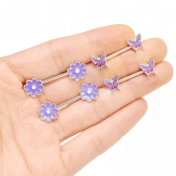 6541  9 pairs of purple nipple rings for everyday wear and special occasions to enhance your image #JL01-BEGS11 - Image 4