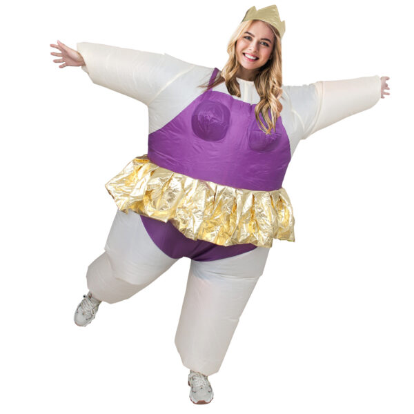 6541  Inflatable Costume Ballet Game Cloth Adult Funny Blow up Suit Halloween Men's Costume Purple Cosplay, Plus Size #JL07-FZ1544A/FZ1544