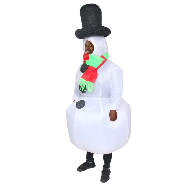 6541  Christmas Snowman Inflatable Costume Blow up Snowman Costume Fancy Snowman Dress Adult Jumpsuit Halloween Cosplay Outfit Gift #JL07-FZ1539 - Image 4