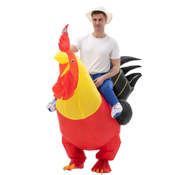 6541  Inflatable Ride-on Rooster Costume Blow up SuitFancy Dress Funny Jumpsuit Costume forHalloween Christmas Party #JL07-FZ1604