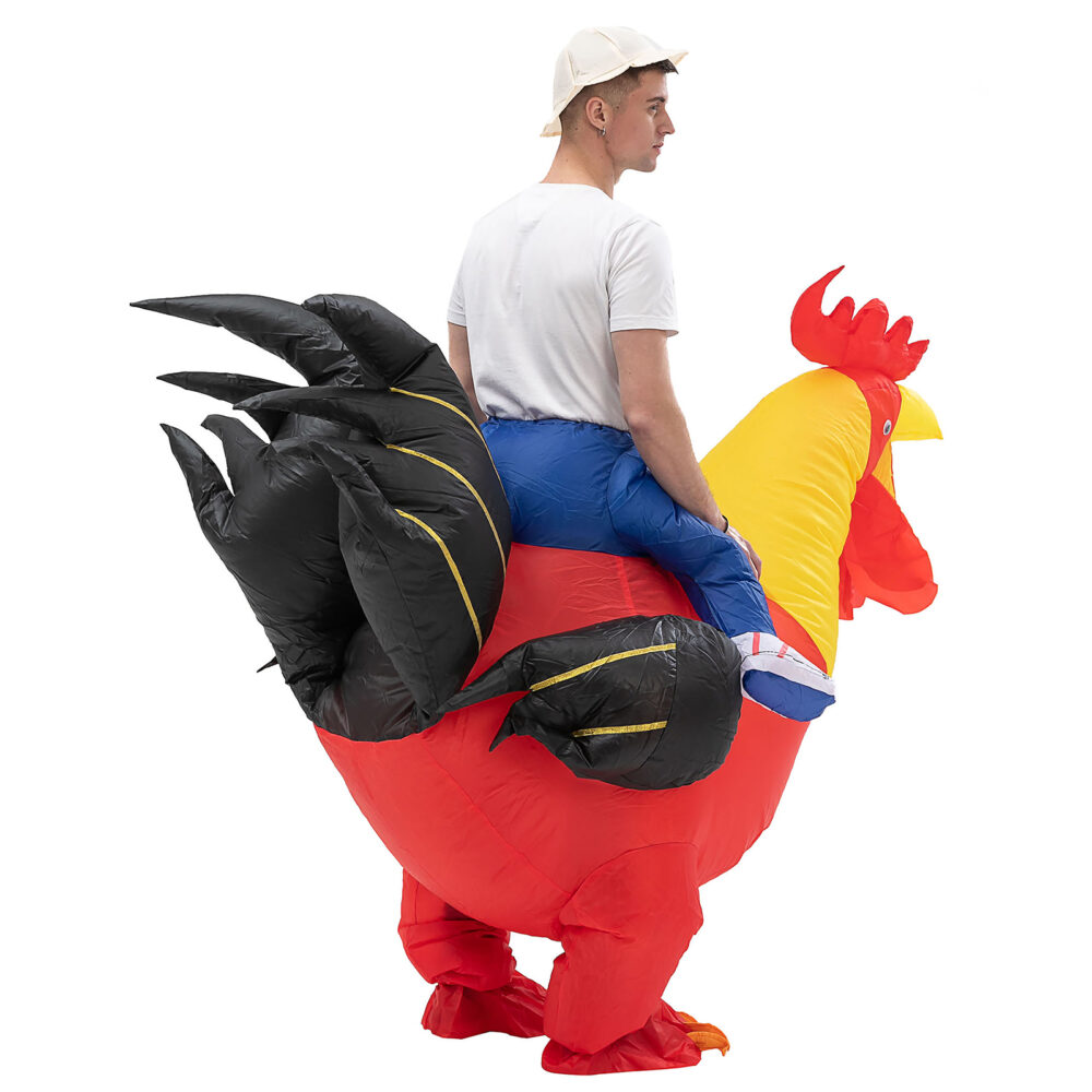6541  Inflatable Ride-on Rooster Costume Blow up SuitFancy Dress Funny Jumpsuit Costume forHalloween Christmas Party #JL07-FZ1604 - Image 5