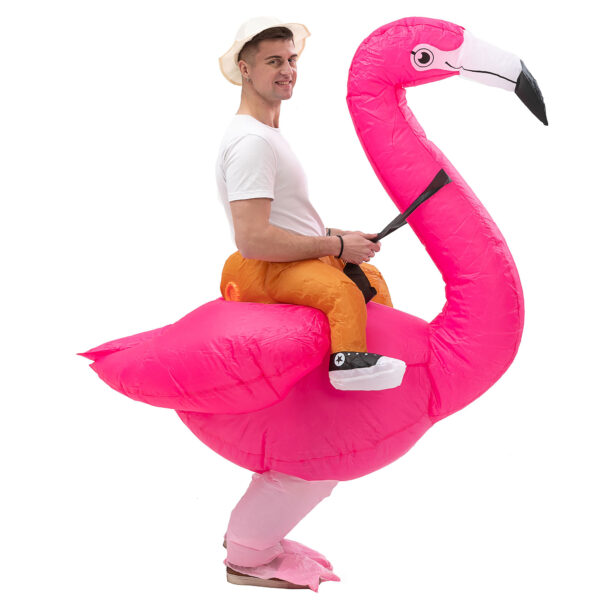 6541  Inflatable Flamingo Costume Women Fancy Dress Air Blow up Party Dress Christmas Carry Halloween Cosplay Gift, Adult, Rose, Free Size #JL07-FZ1666 - Image 3