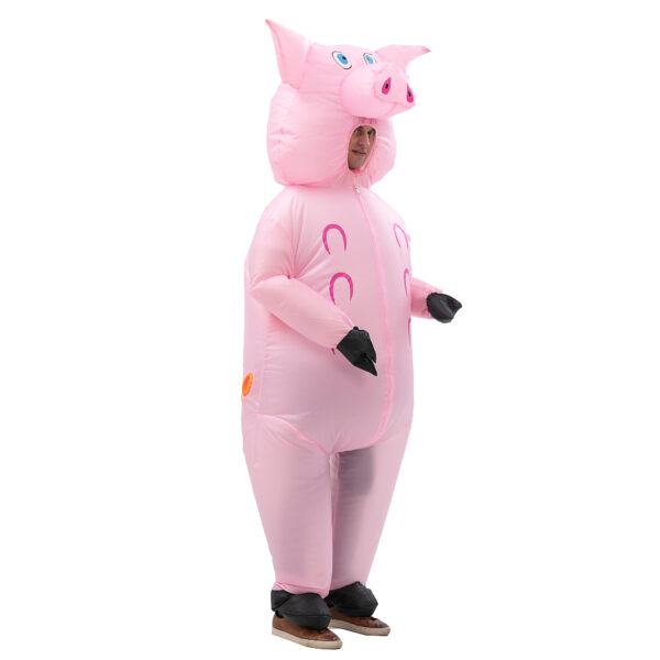 6541  Inflatable Pig Costume Full Body Suit Pink Pig Costumes Air Blow up Suit Party Dress Halloween and Christmas Cosplay #JL07-FZ1736 - Image 3