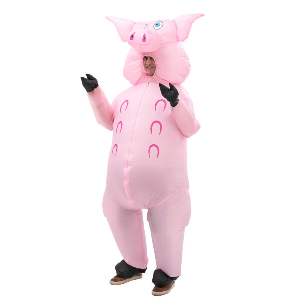 6541  Inflatable Pig Costume Full Body Suit Pink Pig Costumes Air Blow up Suit Party Dress Halloween and Christmas Cosplay #JL07-FZ1736 - Image 6