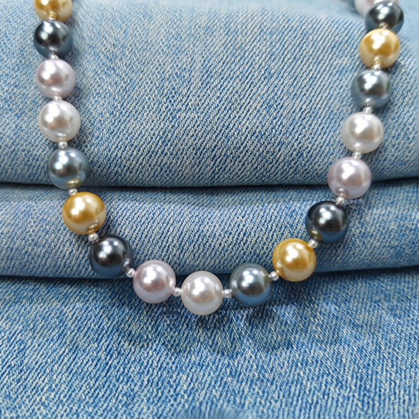 6541  19.3" Crystal Pearl Necklace #JL01-JYJ102403 - Image 3
