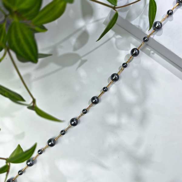 6541  Crystal Pearl Necklace #JL01-JYJ070308D/GREY - Image 5