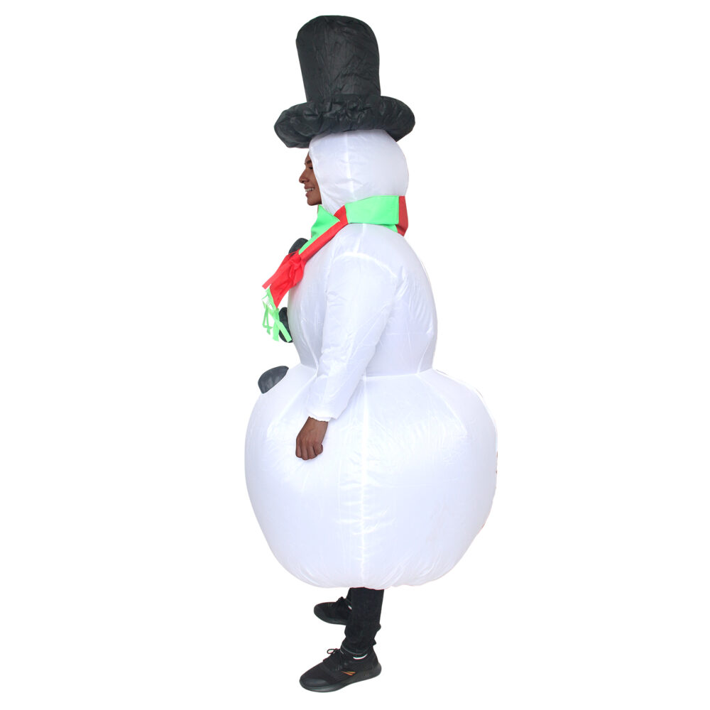 6541  Christmas Snowman Inflatable Costume Blow up Snowman Costume Fancy Snowman Dress Adult Jumpsuit Halloween Cosplay Outfit Gift #JL07-FZ1539 - Image 5