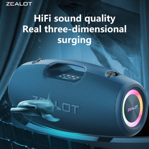ZEALOT S78 100W Wireless Speaker: Portable Outdoor IPX5 Waterproof Bluetooth Subwoofer with Dual Pairing, 24000mAh Battery for 36-Hour Playtime #JL07-ZEALOT S78 HEI/ZEALOT S78 LAN - Image 13