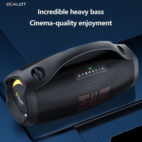 ZEALOT S98 160W Wireless Speakers, DSP Technology, Waterproof IPX 5, Outdoor Portable Subwoofer Speaker, Dual Pairing, Fast Charging, 36000mAh Battery #JL07-ZEALOT S98 HEI - Image 5