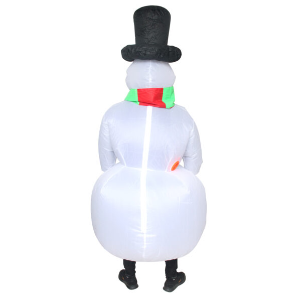 6541  Christmas Snowman Inflatable Costume Blow up Snowman Costume Fancy Snowman Dress Adult Jumpsuit Halloween Cosplay Outfit Gift #JL07-FZ1539 - Image 2