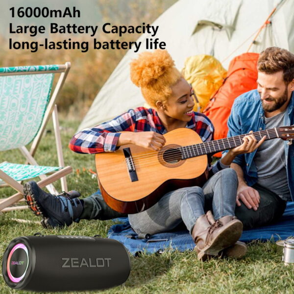 ZEALOT S87 80W Wireless Speakers - Waterproof IPX5, 24H Playtime, Dual Pairing, Portable for Outdoor, Camping, Home Entertainment #JL07-ZEALOT S87 HEI - Image 6