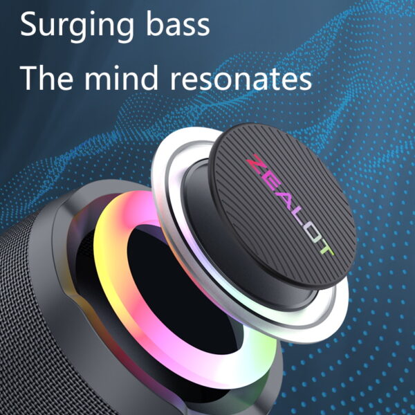 ZEALOT S49 10W Wireless Speakers, Outdoor Portable Subwoofer Speaker, Wireless Speaker, Dual Pairing,3600mAh Battery, 12 Hours Playtime Loud Stereo #JL07-ZEALOT S49 HEI - Image 6