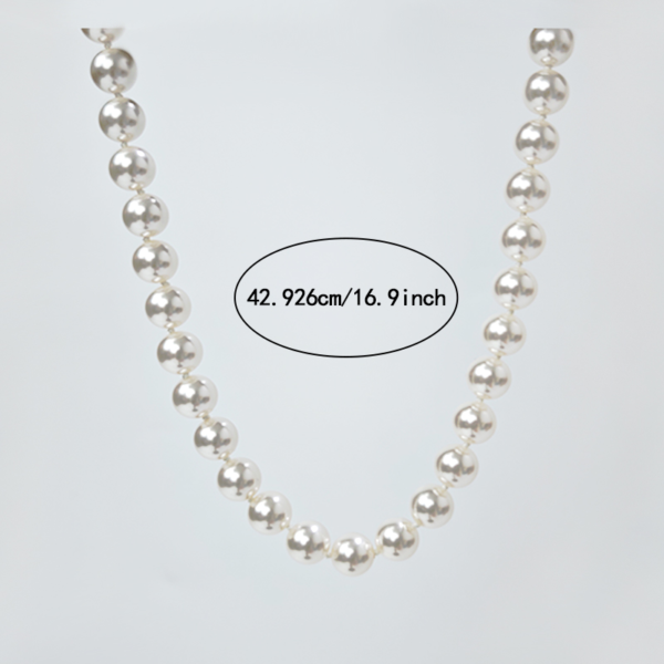 6541  Elegant Crystal Pearl Necklace with Copper Alloy Clasp - Timeless Fashion Accessory #JL01-JYJ111614-18/JYJ111614-16.9 - Image 2