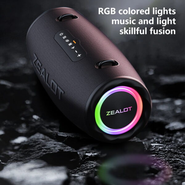 ZEALOT S87 80W Wireless Speakers - Waterproof IPX5, 24H Playtime, Dual Pairing, Portable for Outdoor, Camping, Home Entertainment #JL07-ZEALOT S87 HEI - Image 7