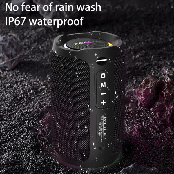 ZEALOT S49 10W Wireless Speakers, Outdoor Portable Subwoofer Speaker, Wireless Speaker, Dual Pairing,3600mAh Battery, 12 Hours Playtime Loud Stereo #JL07-ZEALOT S49 HEI - Image 7