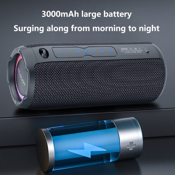 ZEALOT S49pro 20W Wireless Speakers, Outdoor Portable Waterproof IPX 5 Subwoofer Speaker,Dual Pairing.  Fast Charging 3000MAh Battery,16 Hours Playtime Loud Stereo, Booming Bass,Charging Cable - Image 7