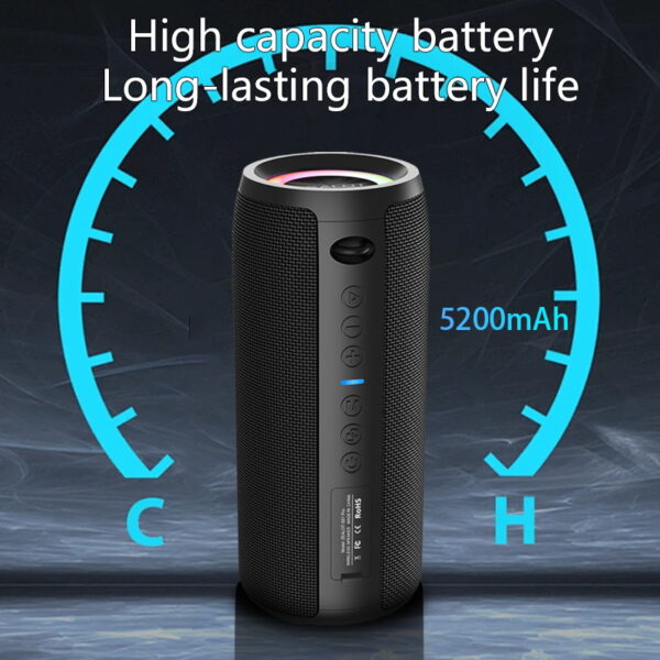 ZEALOT S51 Pro 40W Wireless Speakers, Outdoor Portable Subwoofer Speaker, Waterproof IPX 5, Dual Pairing, 5200mAh Battery, 16 Hours Playtime Loud Stereo #JL07-ZEALOT S51 PRO HEI - Image 6