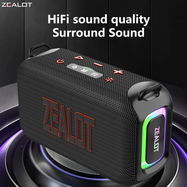ZEALOT S85 50W Wireless Speakers, Outdoor Portable Subwoofer Speaker, Hifi Sound quality, Dual Pairing, 24 Hours Playtime Loud Stereo,  Charging Cable, Connect With Mobile Phone/Tablet #JL07-ZEALOT S85 HEI - Image 7
