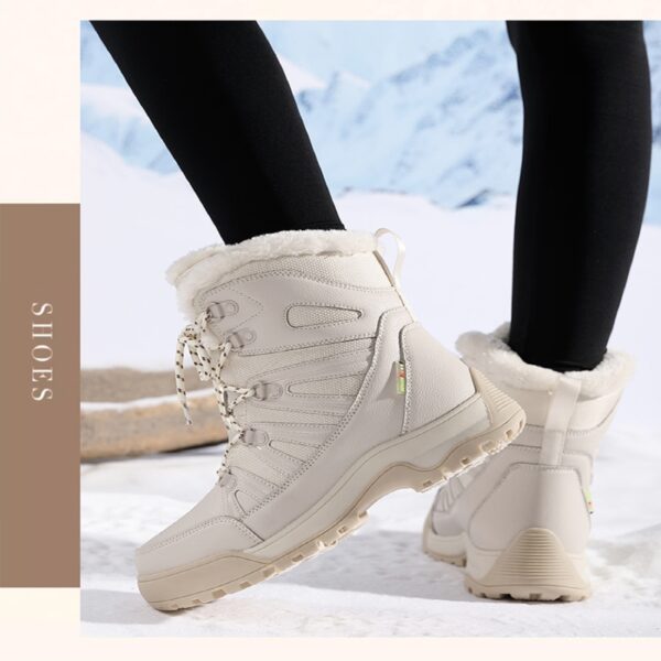 Warm winter boots with fleece - non-slip and waterproof, stylish and comfortable #JL07-7018米色/7018黑色 - Image 8