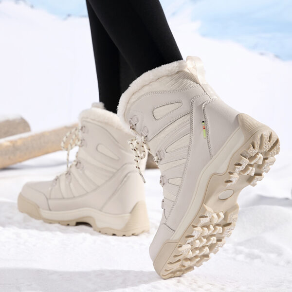 Warm winter boots with fleece - non-slip and waterproof, stylish and comfortable #JL07-7018米色/7018黑色 - Image 14