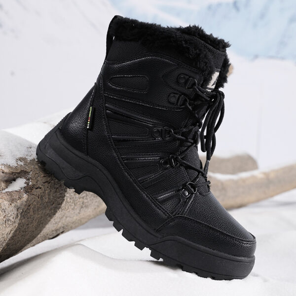 Warm winter boots with fleece - non-slip and waterproof, stylish and comfortable #JL07-7018米色/7018黑色 - Image 16