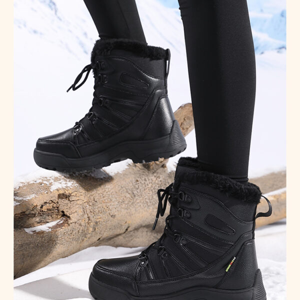 Warm winter boots with fleece - non-slip and waterproof, stylish and comfortable #JL07-7018米色/7018黑色 - Image 17