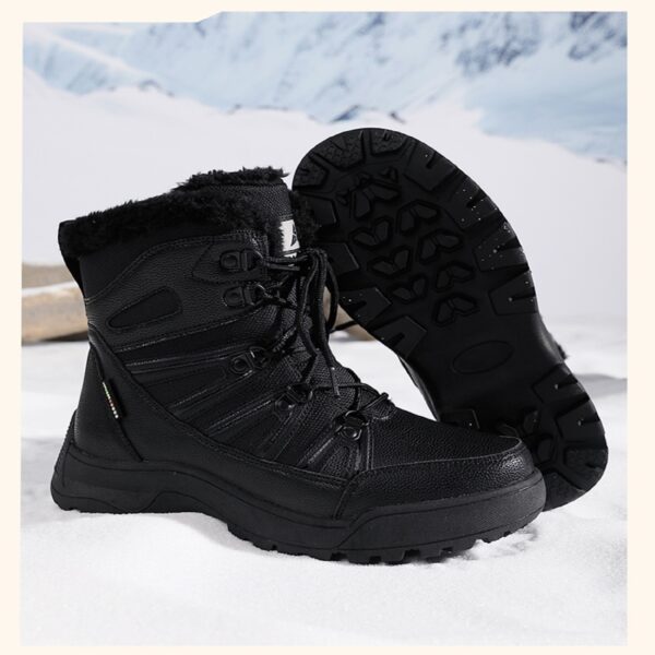 Warm winter boots with fleece - non-slip and waterproof, stylish and comfortable #JL07-7018米色/7018黑色 - Image 19