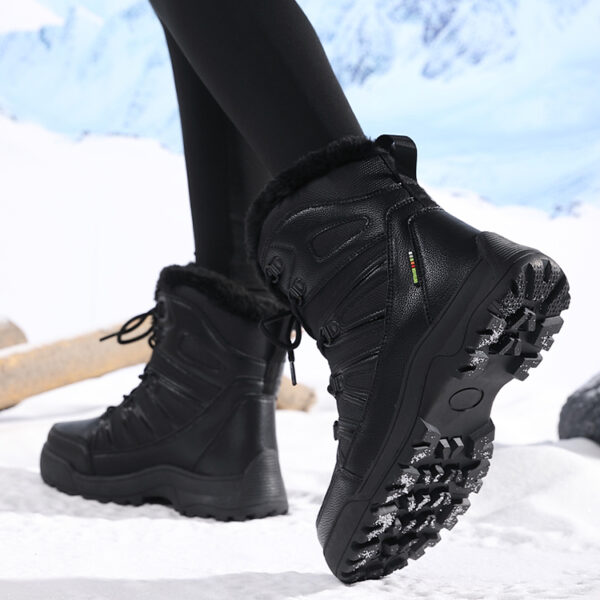 Warm winter boots with fleece - non-slip and waterproof, stylish and comfortable #JL07-7018米色/7018黑色 - Image 20