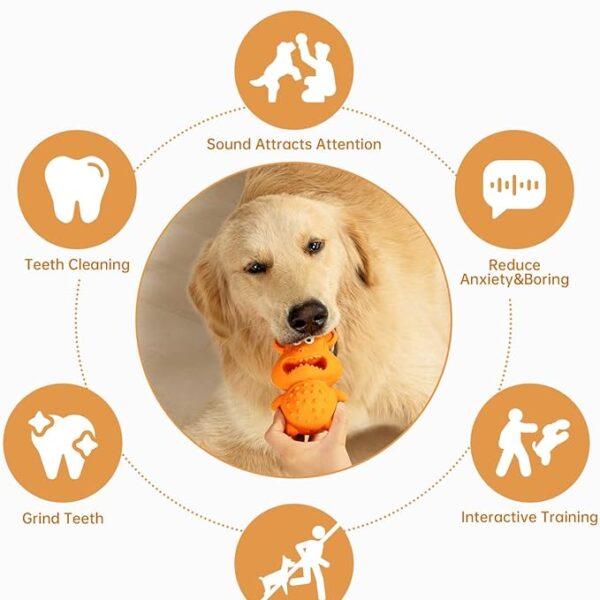 6541  Dog toys for aggressive chewers, puppy chew toys for teething natural rubber sounds to attract attention/reduce anxiety & boredom #JL01-USA-202 - Image 2