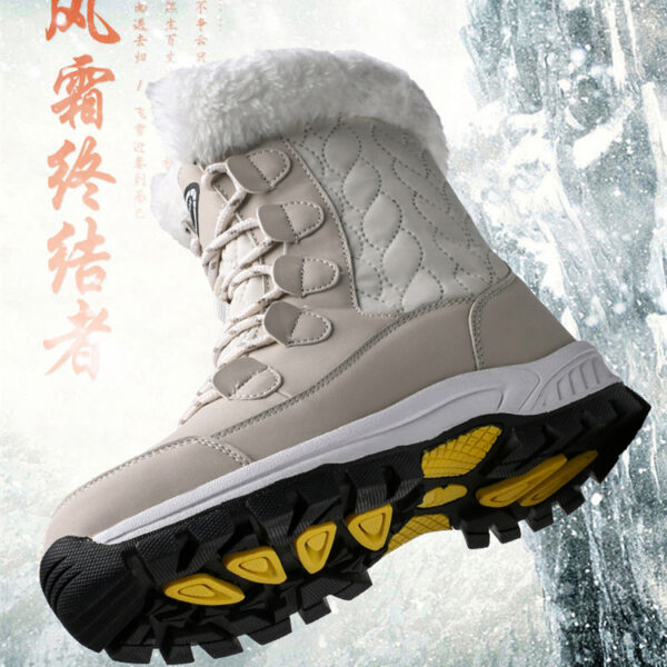 Winter warm and velvet snow boots women's non-slip waterproof outdoor cotton shoes fashion trend women's boots #JL07-8828黑色/8828粉色/8828白色 - Image 2