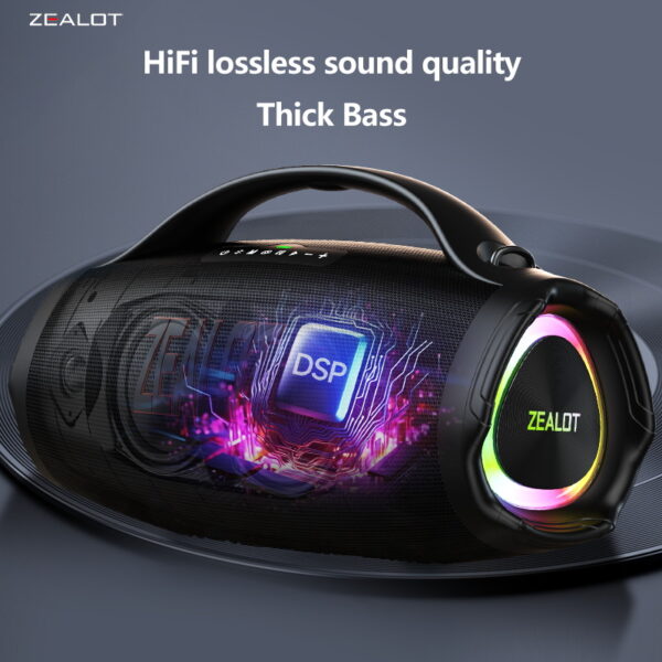 ZEALOT S98 160W Wireless Speakers, DSP Technology, Waterproof IPX 5, Outdoor Portable Subwoofer Speaker, Dual Pairing, Fast Charging, 36000mAh Battery #JL07-ZEALOT S98 HEI - Image 7