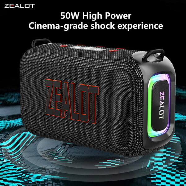 ZEALOT S85 50W Wireless Speakers, Outdoor Portable Subwoofer Speaker, Hifi Sound quality, Dual Pairing, 24 Hours Playtime Loud Stereo,  Charging Cable, Connect With Mobile Phone/Tablet #JL07-ZEALOT S85 HEI - Image 8