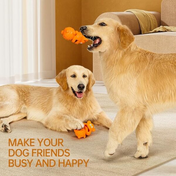 6541  Dog toys for aggressive chewers, puppy chew toys for teething natural rubber sounds to attract attention/reduce anxiety & boredom #JL01-USA-202 - Image 4