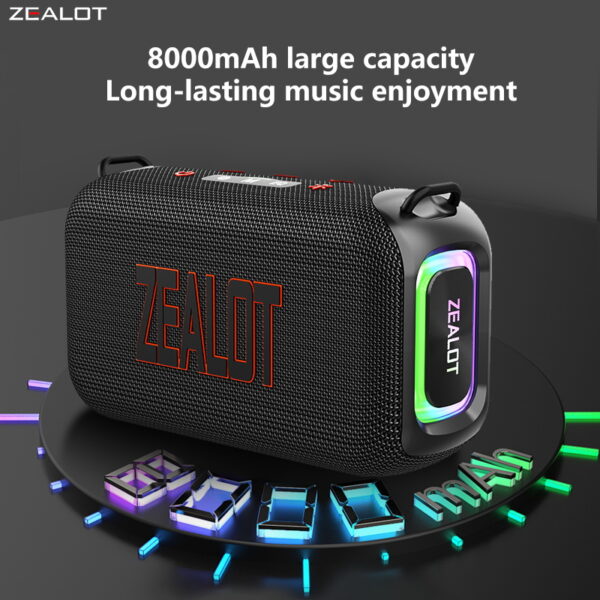 ZEALOT S85 50W Wireless Speakers, Outdoor Portable Subwoofer Speaker, Hifi Sound quality, Dual Pairing, 24 Hours Playtime Loud Stereo,  Charging Cable, Connect With Mobile Phone/Tablet #JL07-ZEALOT S85 HEI - Image 9