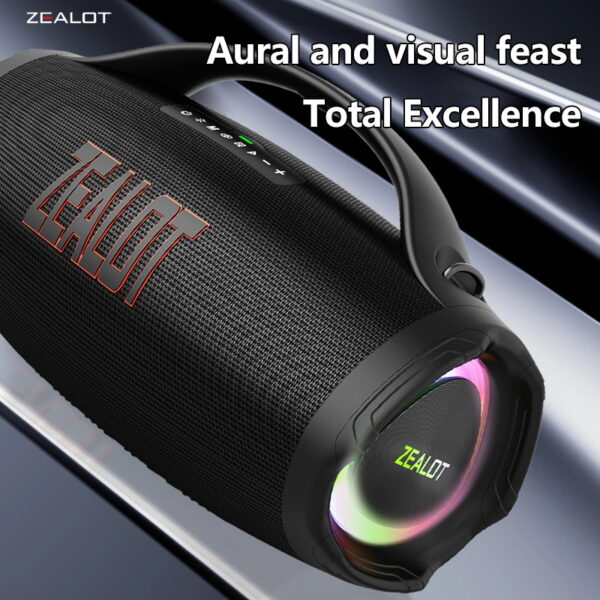 ZEALOT S98 160W Wireless Speakers, DSP Technology, Waterproof IPX 5, Outdoor Portable Subwoofer Speaker, Dual Pairing, Fast Charging, 36000mAh Battery #JL07-ZEALOT S98 HEI - Image 9