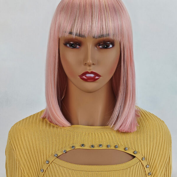 6541  12 Inch Short Bob Wigs，Glueless Wigs，Synthetic Hair Heat Resistant Hair Wigs，Multiple color options available #JL01-SUE-1-1B/SUE-1-6H/SUE-1-613/SUE-1-ROSEGOLD - Image 9