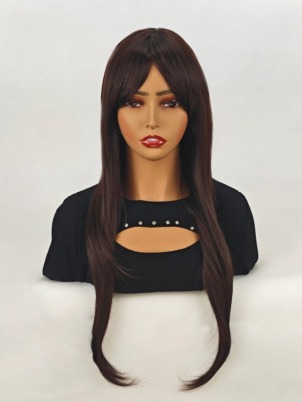 6541  Natural Wigs，Long Straight Wig with Bangs Hair Wigs ，Heat Resistant Synthetic Womens Wig，for Daily Party Use（24 Inch） #JL01-SUE-5-1B/SUE-5-6H - Image 14