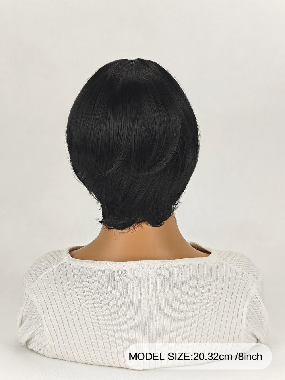 6541  8 inch Straight Short Bob Hair Flat Bangs Cute Central Dot Skin Top Heat Resistant Synthetic Wigs #JL01-SUE-15-1B/SUE-15-6H - Image 5