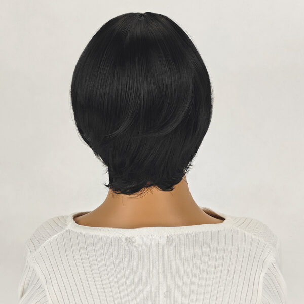 6541  8 inch Straight Short Bob Hair Flat Bangs Cute Central Dot Skin Top Heat Resistant Synthetic Wigs #JL01-SUE-15-1B/SUE-15-6H - Image 5