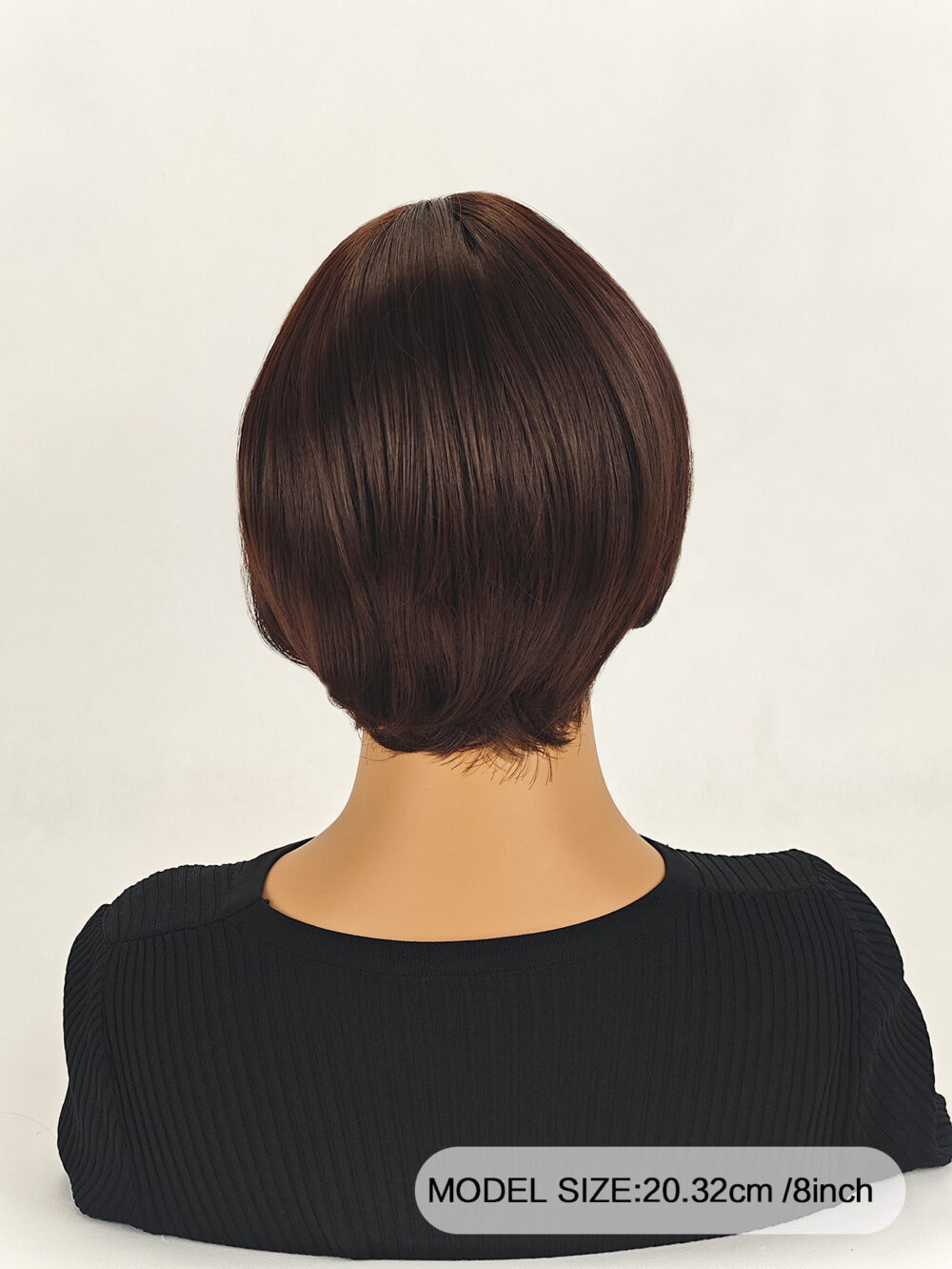 6541  8 inch Straight Short Bob Hair Flat Bangs Cute Central Dot Skin Top Heat Resistant Synthetic Wigs #JL01-SUE-15-1B/SUE-15-6H - Image 9