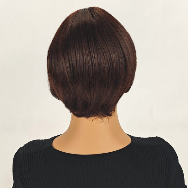 6541  8 inch Straight Short Bob Hair Flat Bangs Cute Central Dot Skin Top Heat Resistant Synthetic Wigs #JL01-SUE-15-1B/SUE-15-6H - Image 9