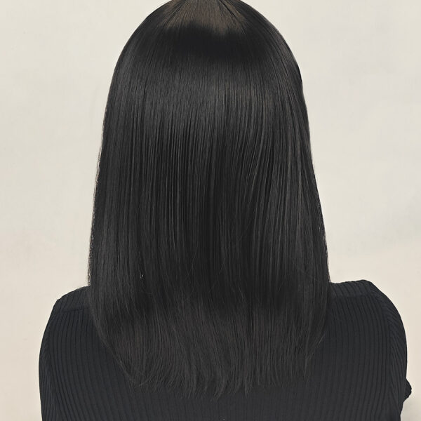 6541  Medium-length straight hair fully machined bangs wig，14 inches natural heat-resistant fiber high temperature silk wig，dyeable and permable bangs synthetic wig #JL01-SUE-16-1B/SUE-16-6H/SUE-16-SLV/PURPLE - Image 7