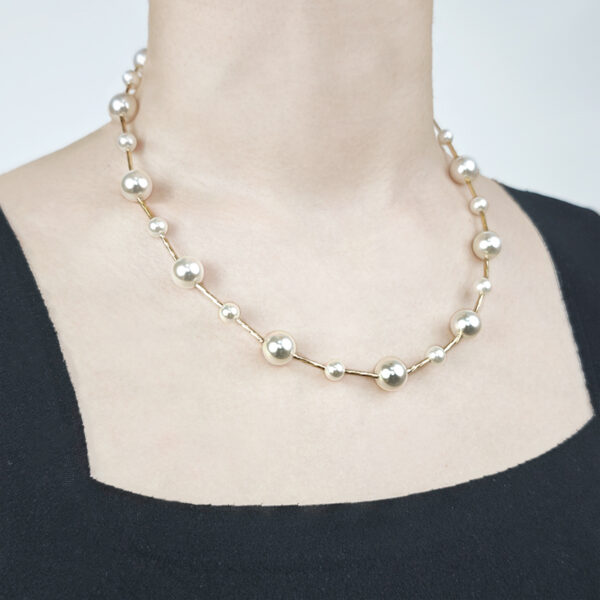 6541  Crystal Pearl Necklace #JL01-JYJ070308WH - Image 8