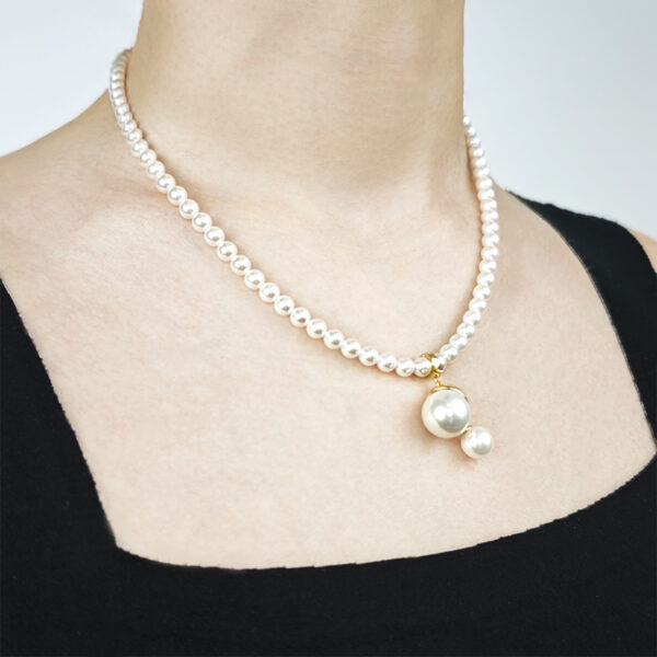 6541  Exquisite Luster Crystal Pearl Necklace #JL01-JYJ111631 - Image 3
